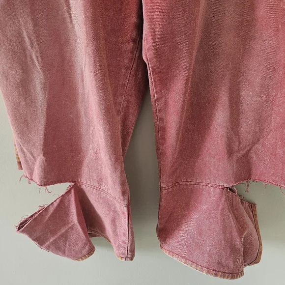 Hanifa Dusty Cedar Aster Acid Distressed Jeans ALTERED - Picture 6 of 13